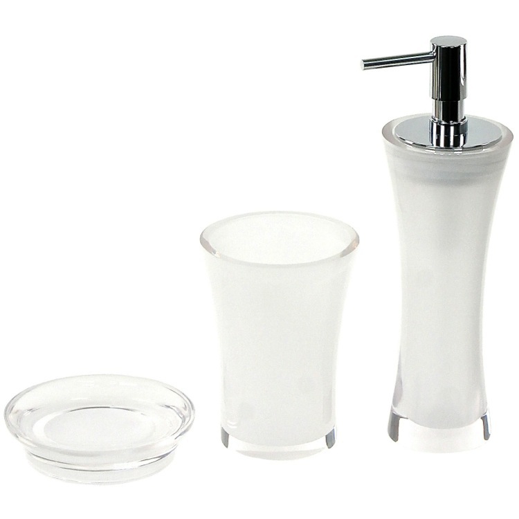 Gedy AU200-00 3 Piece Bathroom Accessory Set In Transparent Finish